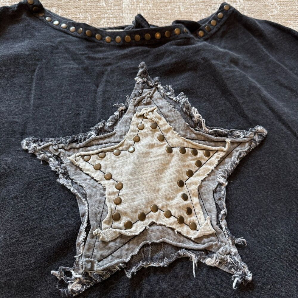 Shein Star Studded Women’s Short Sleeve Top Small Y2K Boutique Grunge